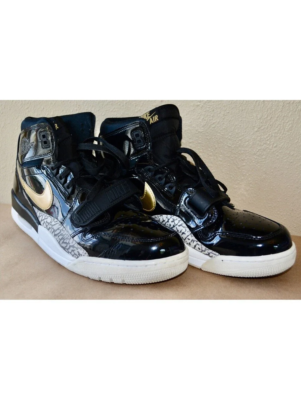 Size 12 - Air Jordan Legacy 312 Black Gold Patent Leather